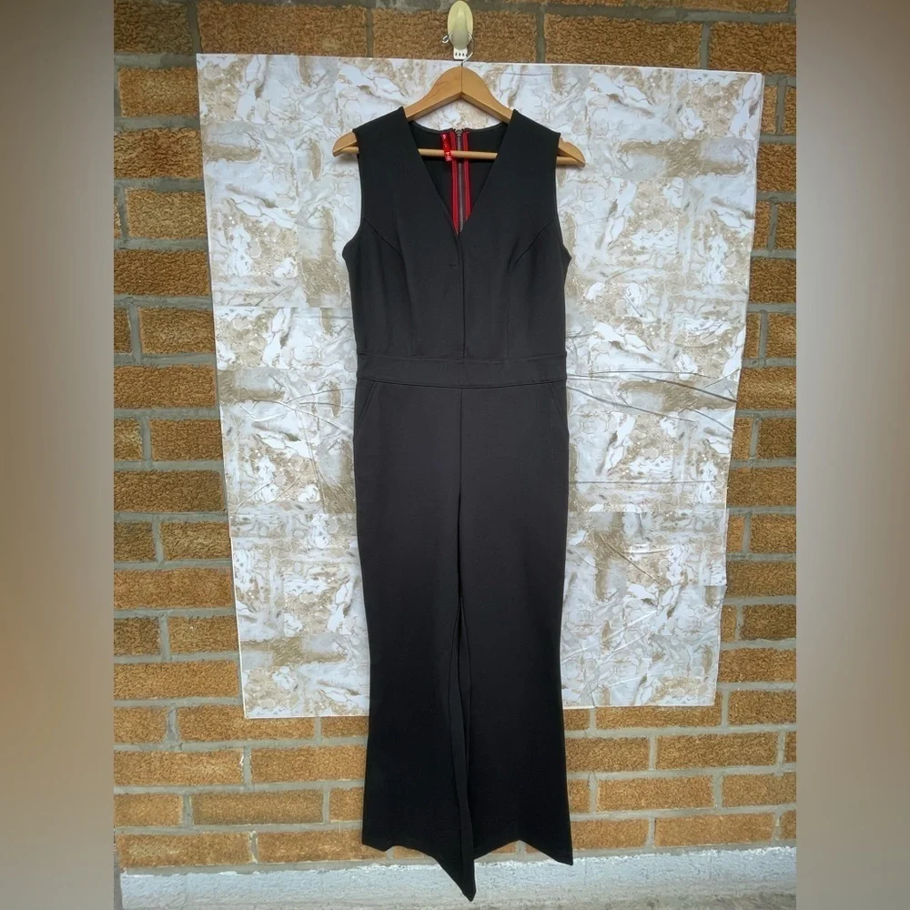SPANX The Perfect Jumpsuit Sleeveless Back Zip Bootcut Leg Classic Black medium - Picture 5 of 15